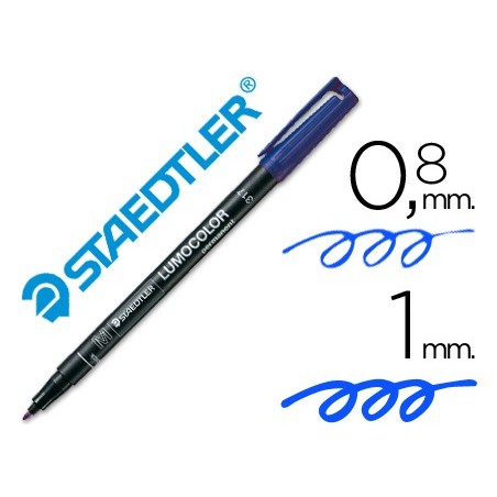Rotulador staedtler lumocolor retroproyeccion punta de fibrapermanente 317 3 azul punta media redonda 08 1 mm