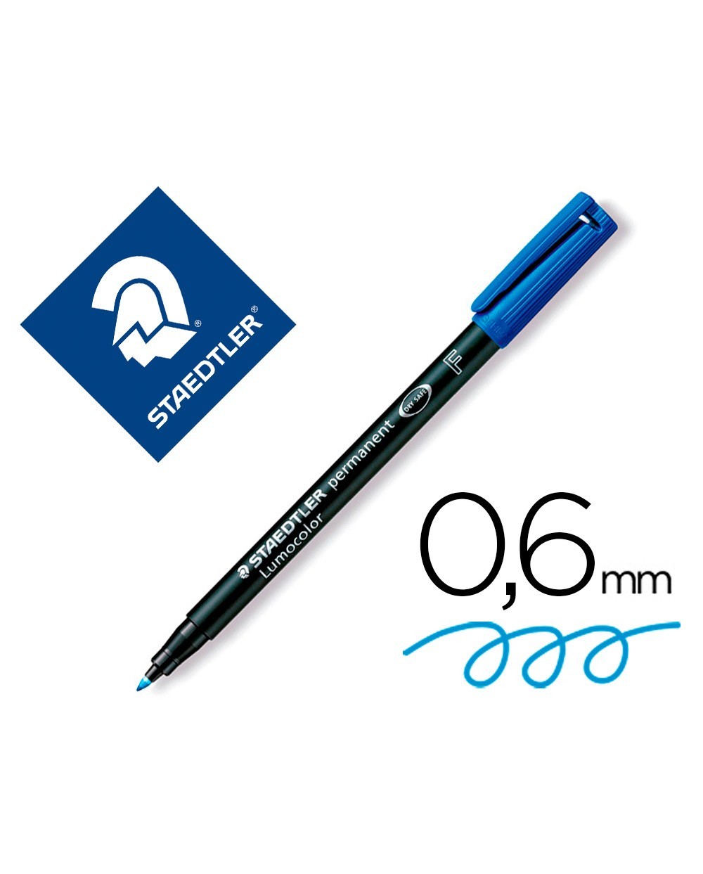 Rotulador staedtler lumocolor retroproyeccion punta de fibrapermanente 318 3 azul punta fina redonda 06 mm