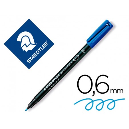 Rotulador staedtler lumocolor retroproyeccion punta de fibrapermanente 318 3 azul punta fina redonda 06 mm