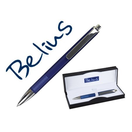 Boligrafo de gel belius charleroi azul punta 05 mm tinta azul en estuche
