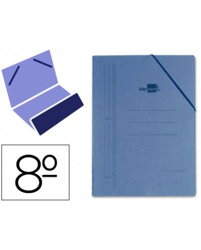Carpeta liderpapel gomas octavo bolsa carton compacto azul