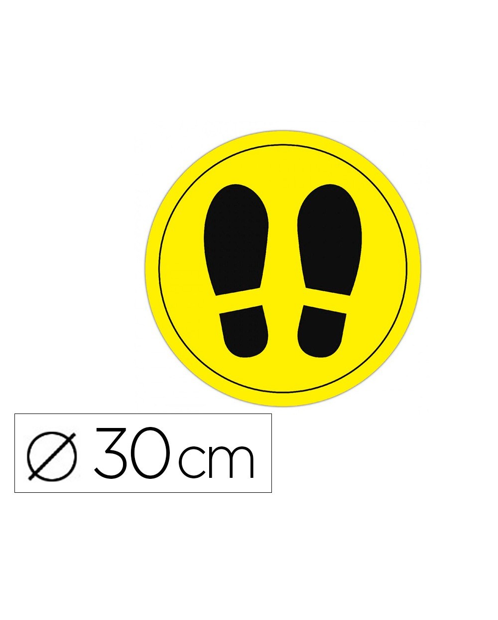 Circulo de senalizacion adhesivo apli para suelo pvc 100 mc pies color amarillo negro diametro 30 cm