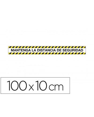Cinta de senalizacion adhesiva apli mantenga la distancia 100 x 10 cm