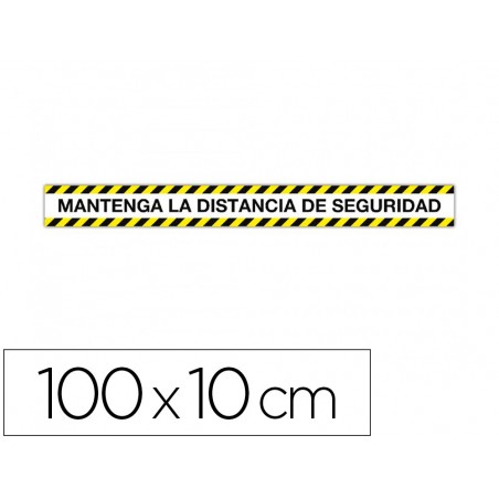 Cinta de senalizacion adhesiva apli mantenga la distancia 100 x 10 cm