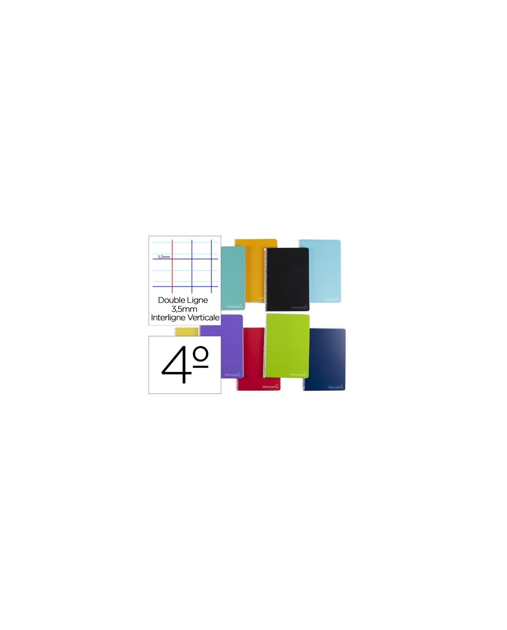 Cuaderno espiral liderpapel cuarto witty tapa dura 80h 75gr rayado montessori 35 mm colores surtidos
