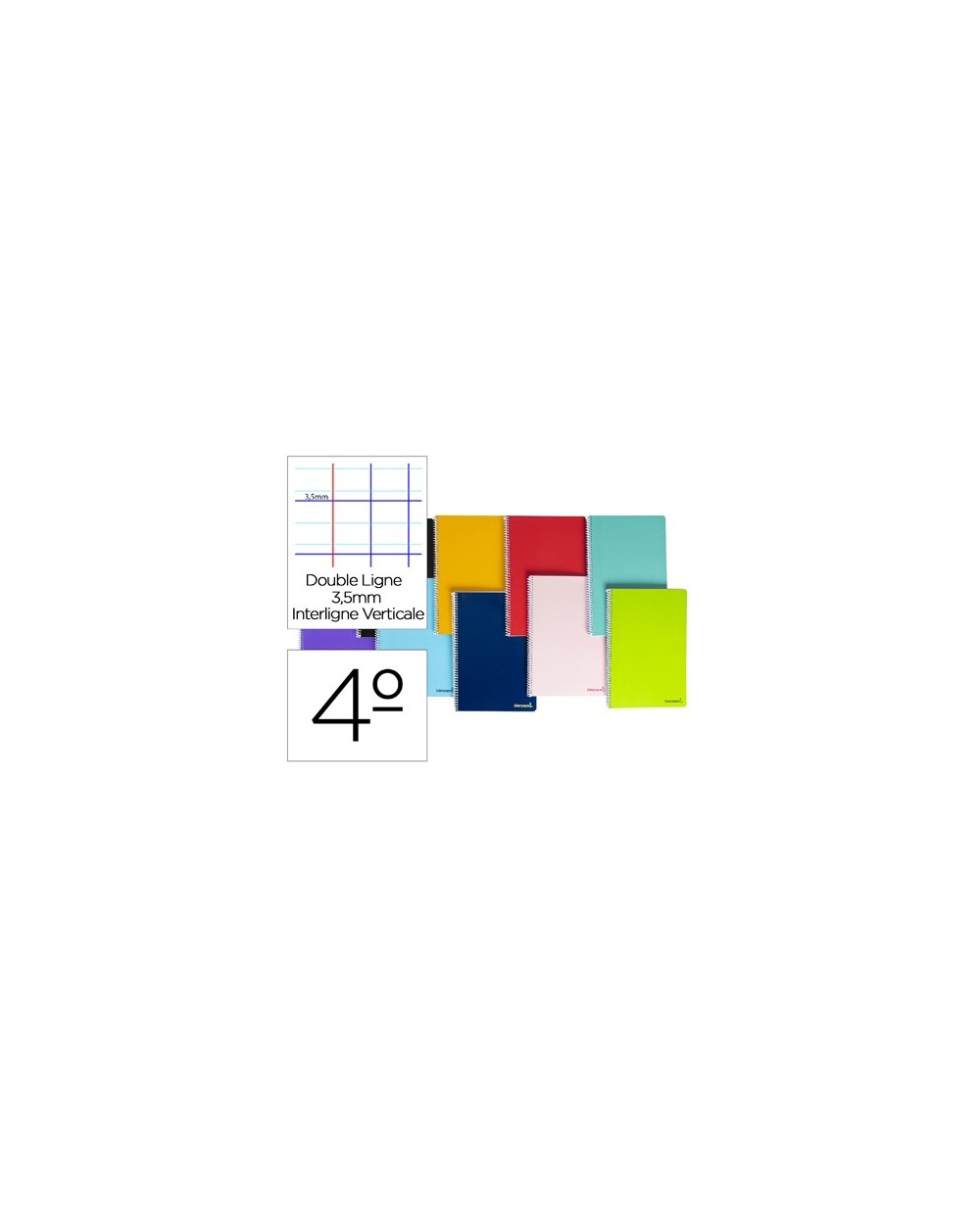 Cuaderno espiral liderpapel cuarto smart tapa blanda 80h 60gr rayado montessori 35mm colores surtidos