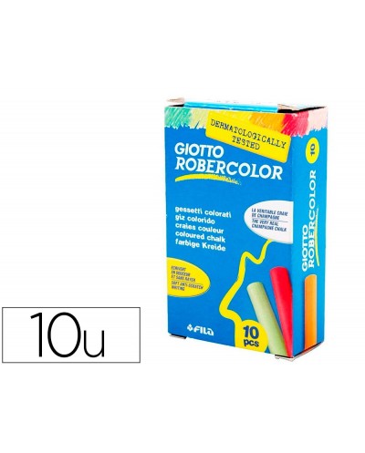 Tiza color antipolvo robercolor caja de 10 unidades
