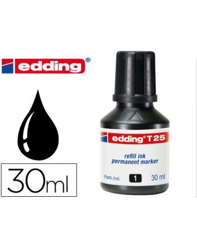 Tinta rotulador edding t 25 negro frasco de 30 ml