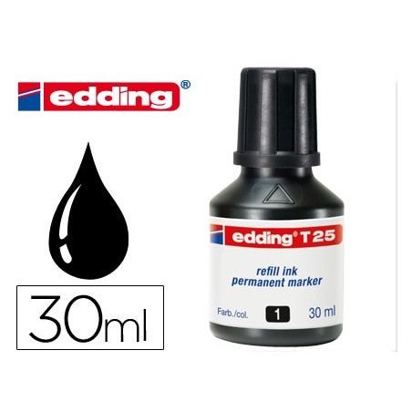 Tinta rotulador edding t 25 negro frasco de 30 ml