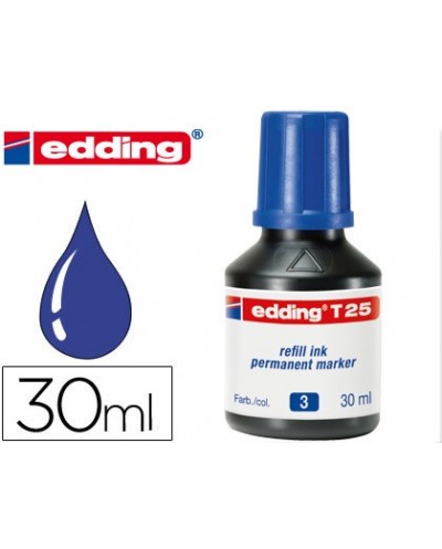 Tinta rotulador edding t 25 azul frasco de 30 ml