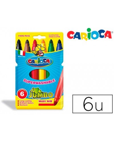 Rotulador carioca jumbo c 6 colores punta gruesa