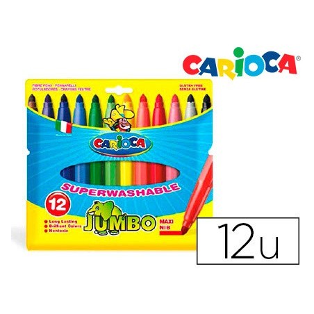 Rotulador carioca jumbo c 12 colores punta gruesa