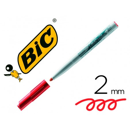 Rotulador bic velleda para pizarra rojo punta redonda 2 mm