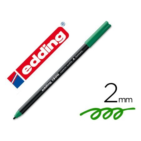 Rotulador edding punta fibra 1300 verde punta redonda 2 mm