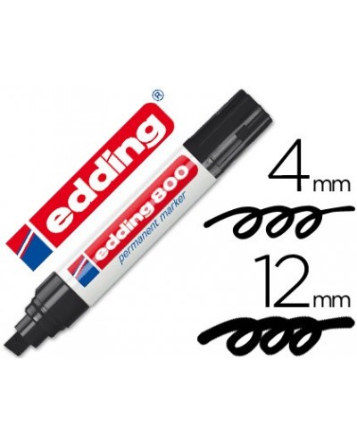 Rotulador edding marcador permanente 800 negro punta biselada 12 mm