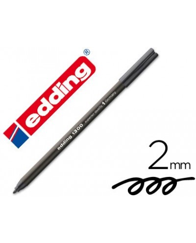 Rotulador edding punta fibra 1300 negro punta redonda 2 mm