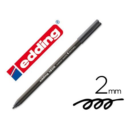 Rotulador edding punta fibra 1300 negro punta redonda 2 mm