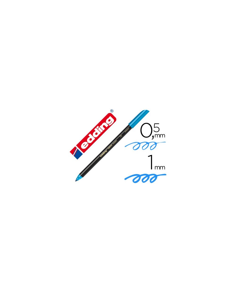 Rotulador edding punta fibra 1200 azul claro n10 punta redonda 05 mm