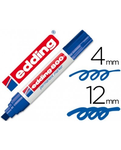 Rotulador edding marcador permanente 800 azul punta biselada 12 mm