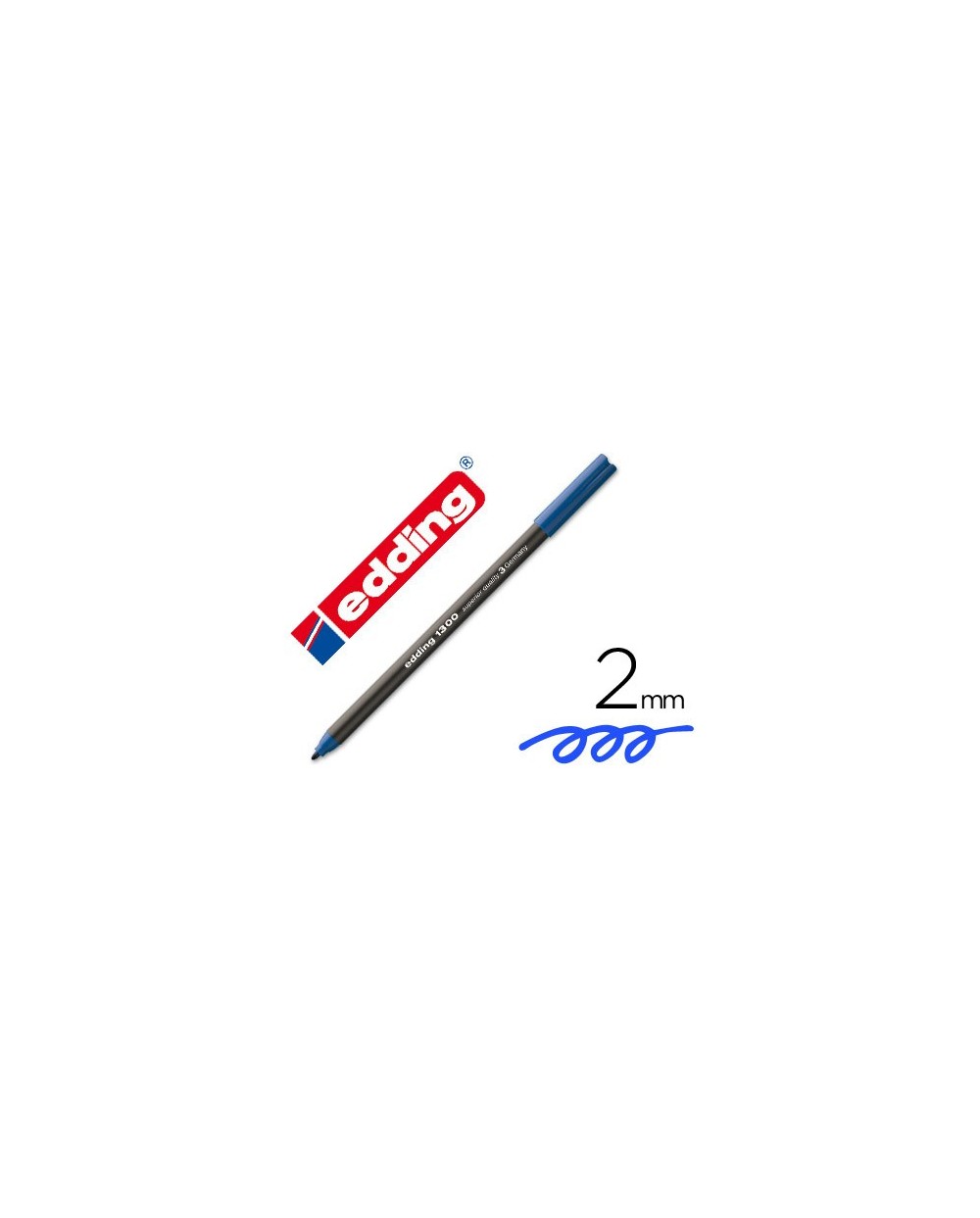Rotulador edding punta fibra 1300 azul punta redonda 2 mm