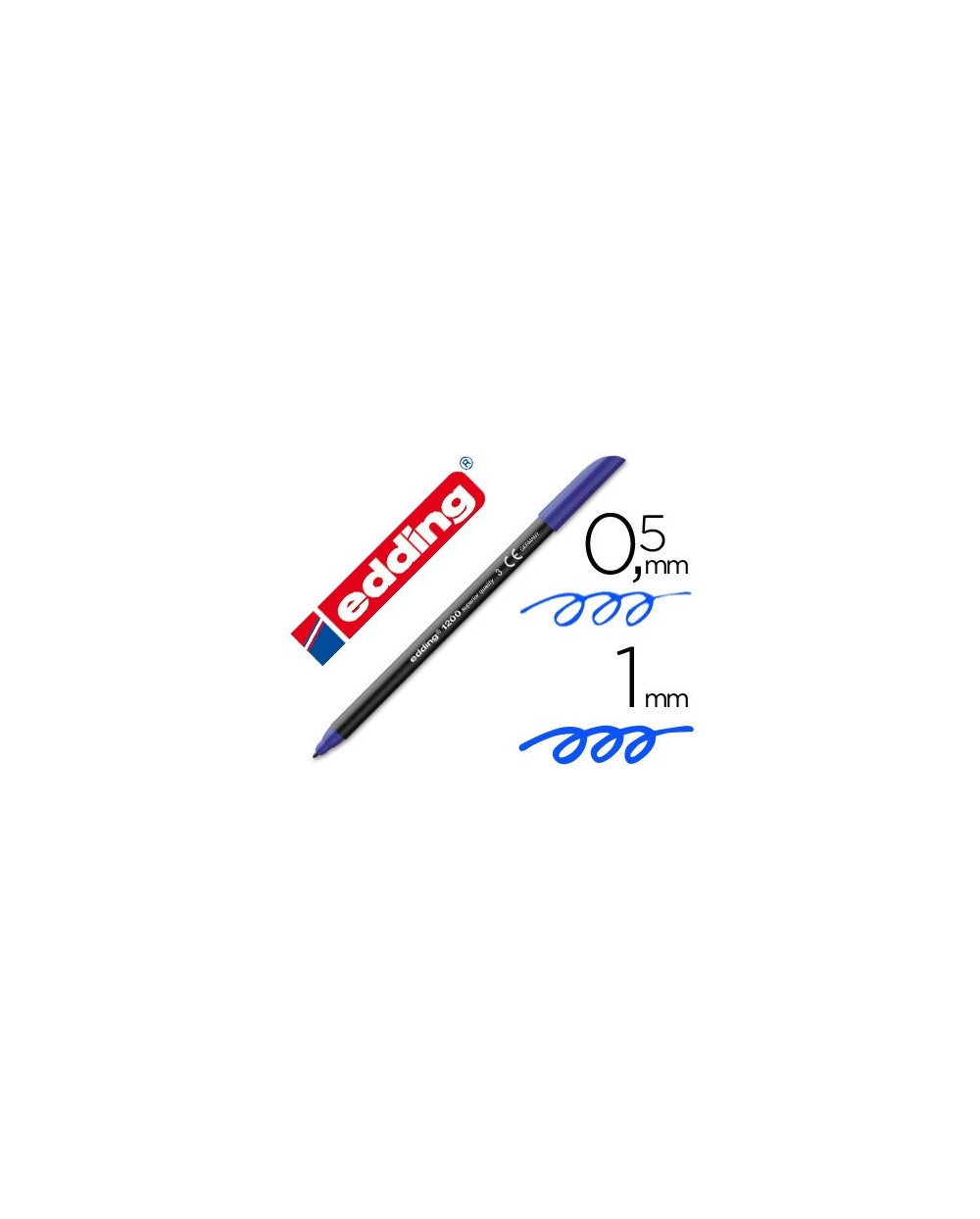 Rotulador edding punta fibra 1200 azul n3 punta redonda 05 mm