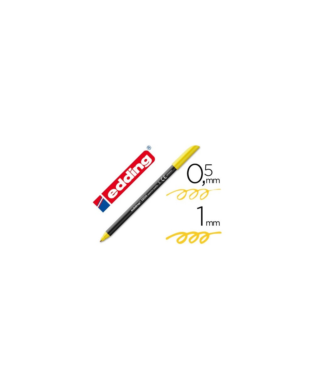 Rotulador edding punta fibra 1200 amarillo n5 punta redonda 05 mm