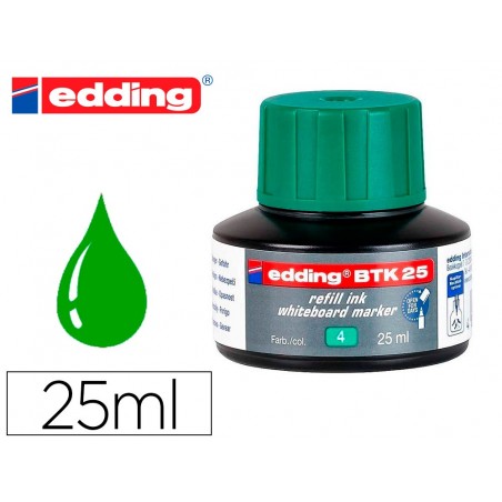 Tinta rotulador edding pizarra blanca btk 25 color verde frasco de 25 ml