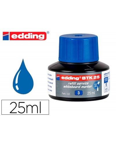 Tinta rotulador edding pizarra blanca btk 25 color azul frasco de 25 ml