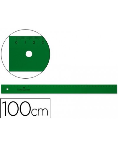 Regla faber 100 cm plastico verde