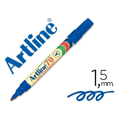 Rotulador artline marcador permanente ek 70 azul punta redonda 15 mm papel metal y cristal