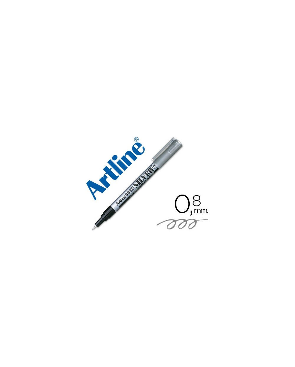 Rotulador artline marcador permanente tinta metalica ek 999 plata punta redonda 08 mm