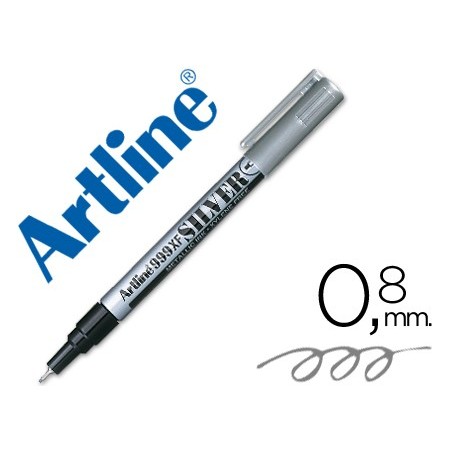 Rotulador artline marcador permanente tinta metalica ek 999 plata punta redonda 08 mm