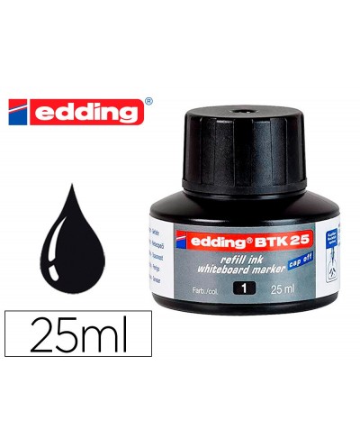 Tinta rotulador edding pizarra blanca btk 25 color negro frasco de 25 ml