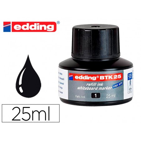 Tinta rotulador edding pizarra blanca btk 25 color negro frasco de 25 ml