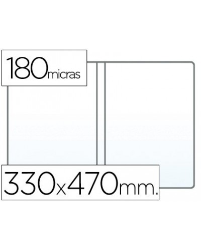 Funda portadocumento q connect folio doble 180 micras pvc transparente 330x470mm