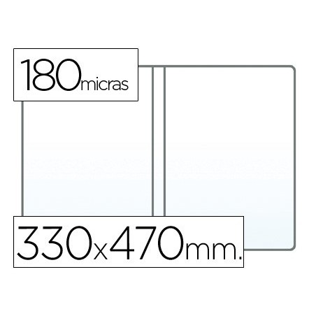 Funda portadocumento q connect folio doble 180 micras pvc transparente 330x470mm