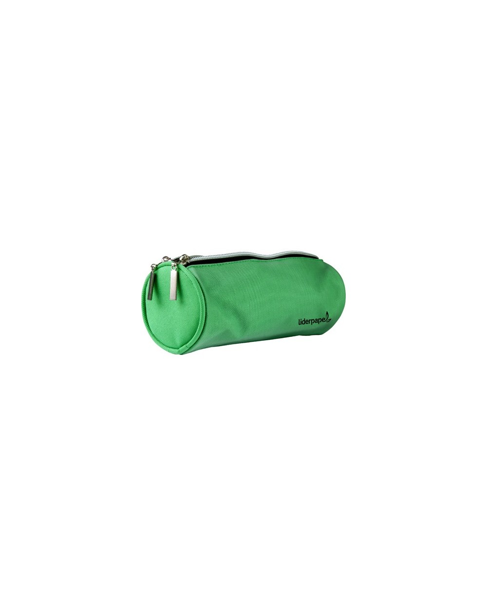 Bolso escolar liderpapel portatodo cilindrico con 2 cremalleras de nylon verde 205x75x75 mm