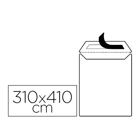 Sobre liderpapel bolsa blanco 310x410 mm solapa tira de silicona papel offset 100 gr caja de 250 unidades