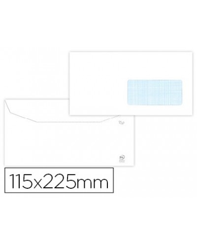 Sobre liderpapel blanco 115x225 mm ventana derecha trapezodial engomada papel offset 80gr caja de 500 unidades