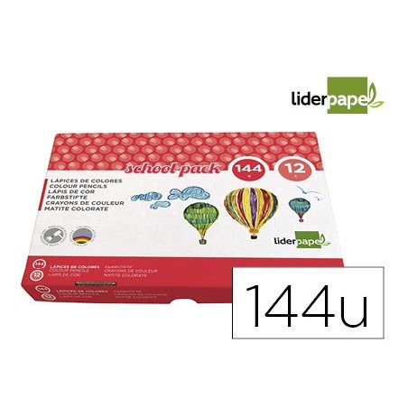 Lapices de colores liderpapel school pack de 144 unidades 12 colores x 12 unidades