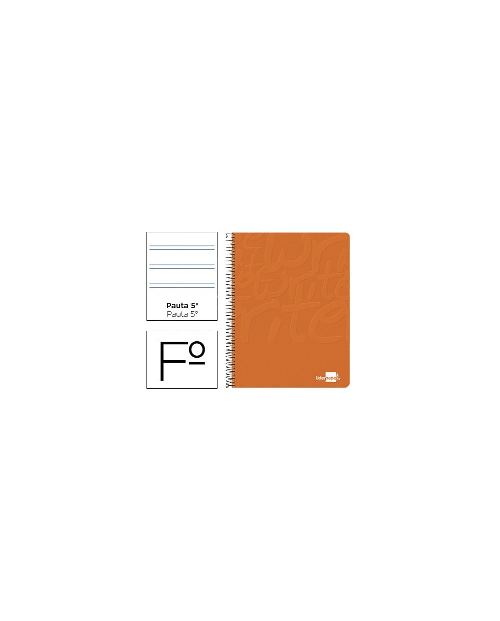 Cuaderno espiral liderpapel folio write tapa blanda 80h 60gr pauta 25 mm con margen color naranja