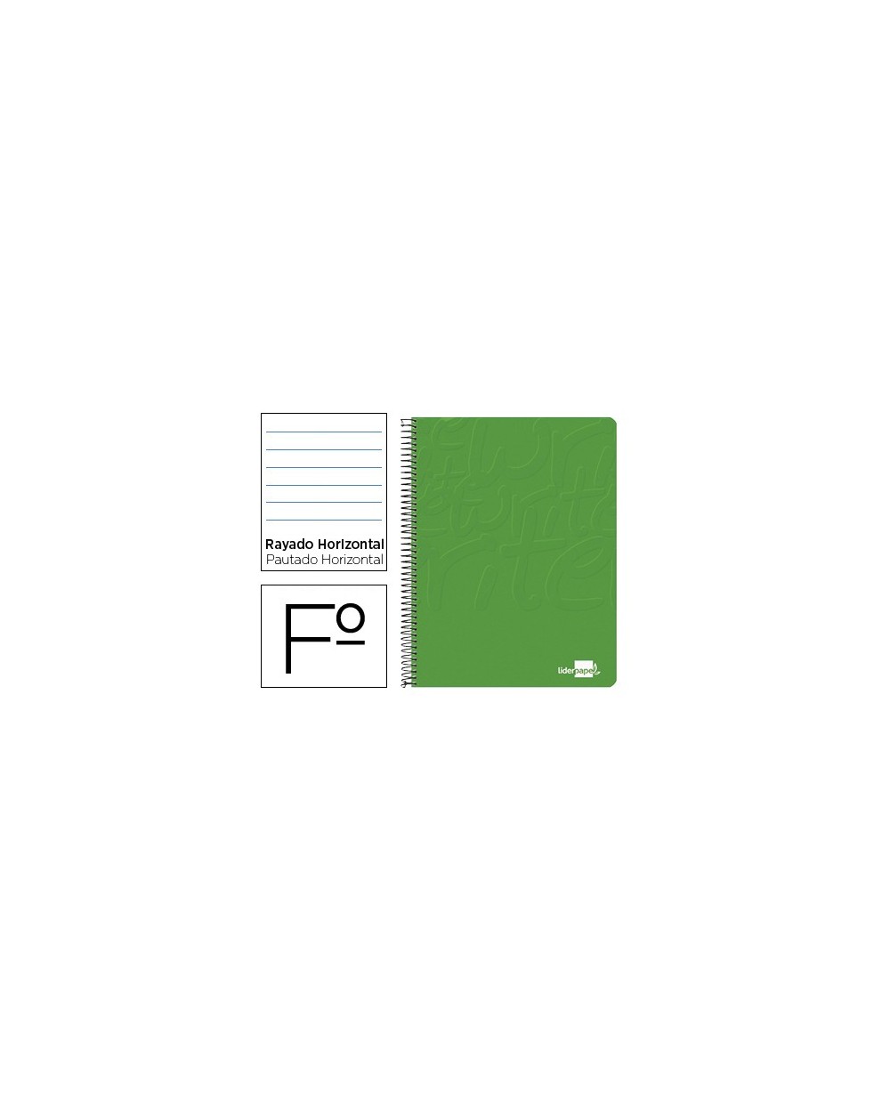 Cuaderno espiral liderpapel folio write tapa blanda 80h 60gr horizontal con margen color verde