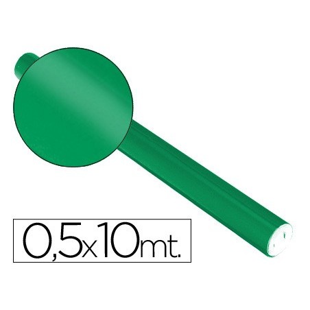 Papel metalizado verde rollo continuo de 05 x 10 mt