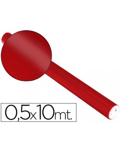 Papel metalizado rojo rollo continuo de 05 x 10 mt