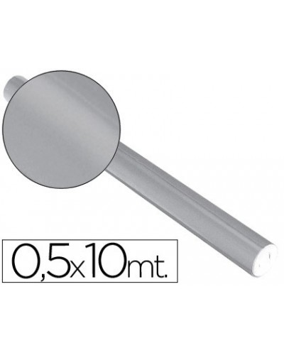 Papel metalizado plata rollo continuo de 05 x 10 mt