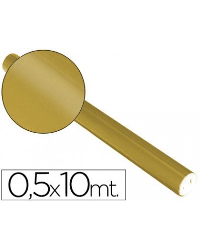 Papel metalizado oro rollo continuo de 05 x 10 mt