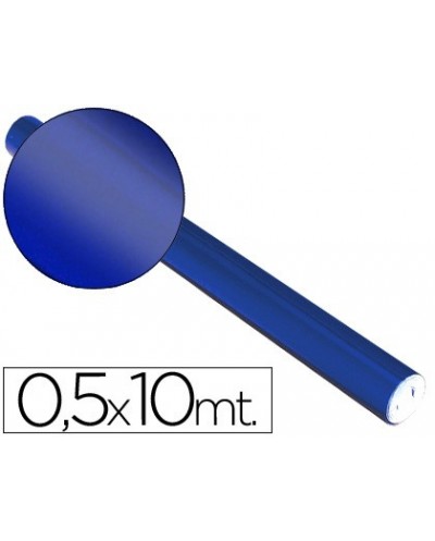 Papel metalizado azul rollo continuo de 05 x 10 mt