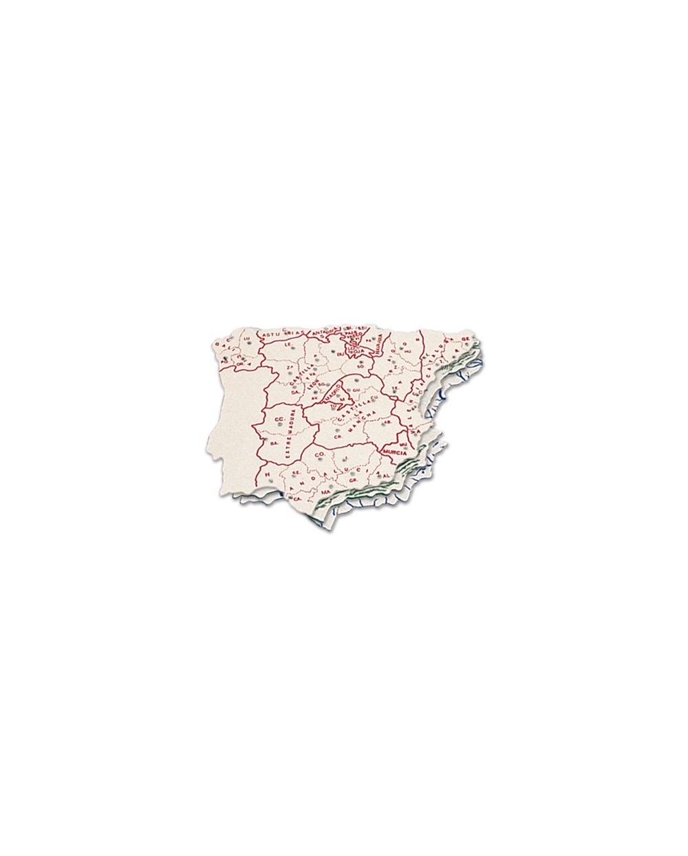 Plantilla plastico mapa espana bolsa de 3 15x125 cm