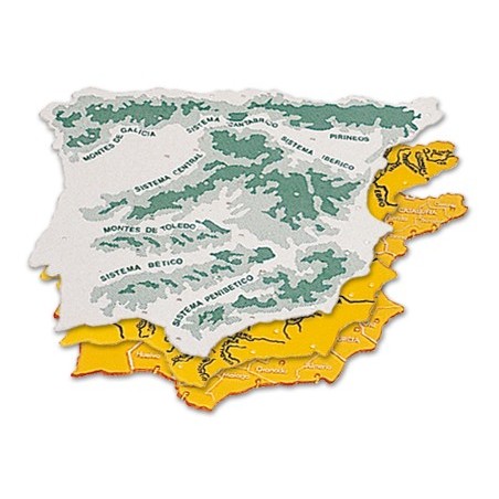 Plantilla plastico mapa espana bolsa de 3 22x18 cm