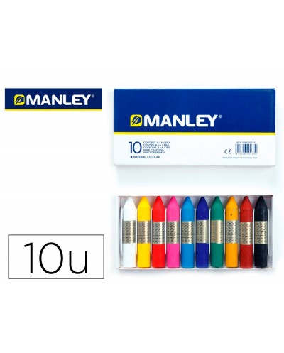 Lapices cera manley caja de 10 colores ref110